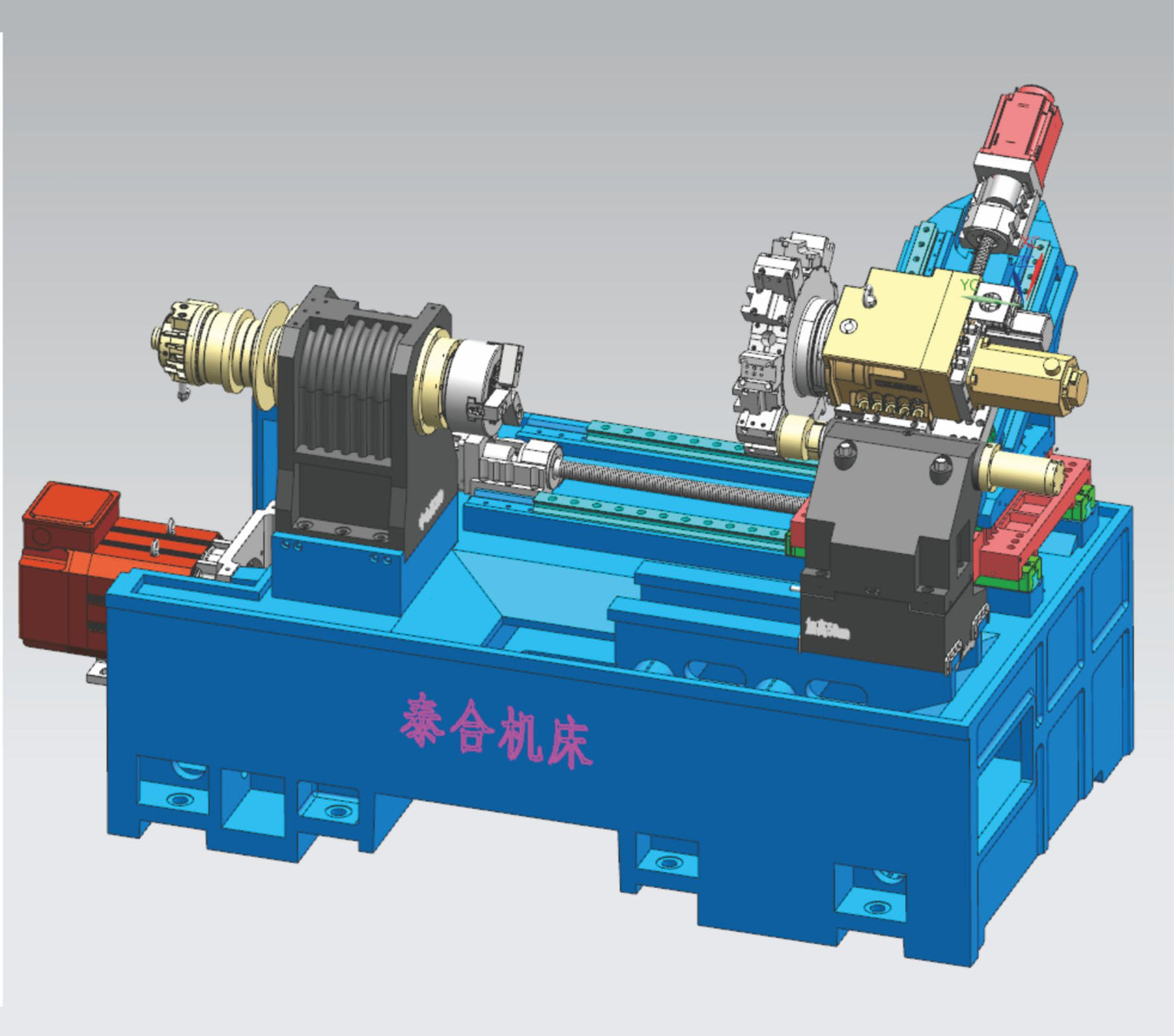 CNC Lathe Machine Interpolated Y axis Turning and Milling Machine TH52